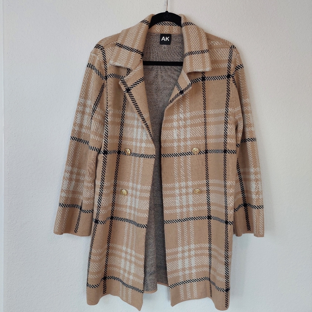 Anne Klein Knit Double‎ Breasted Open Cardigan Size Meduim